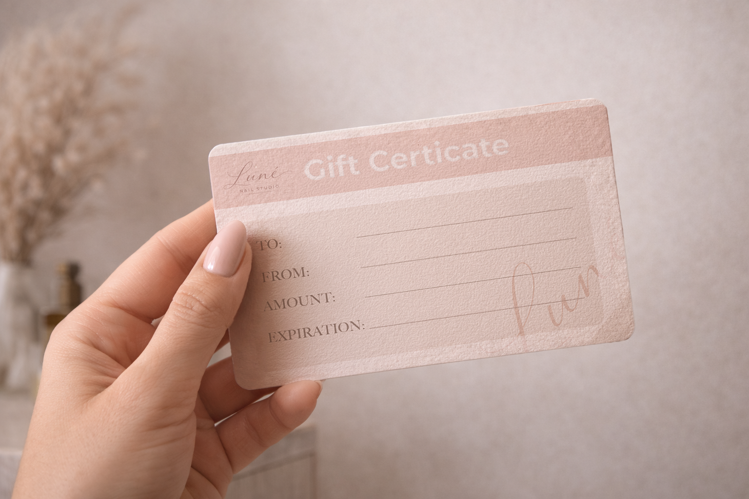 Gift certificate blank